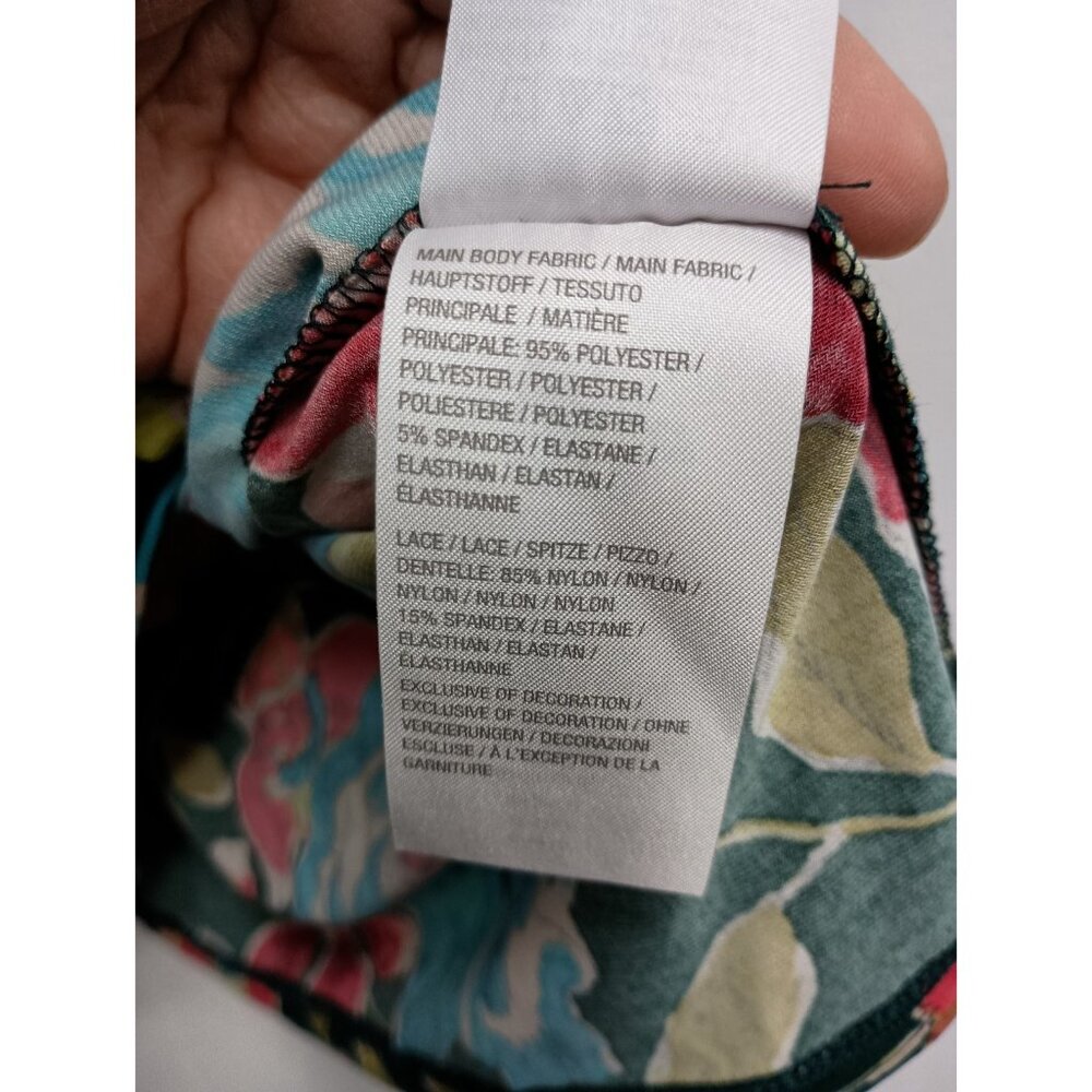 Susan‎ Graver Top Womens Size XL Floral Liquid Knit Ruffle BOHO Garden Fairy - Picture 7 of 11